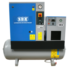 Schraubenkompressor MSM 4 IVR  mit 200 l Behälter und Kältetrockner